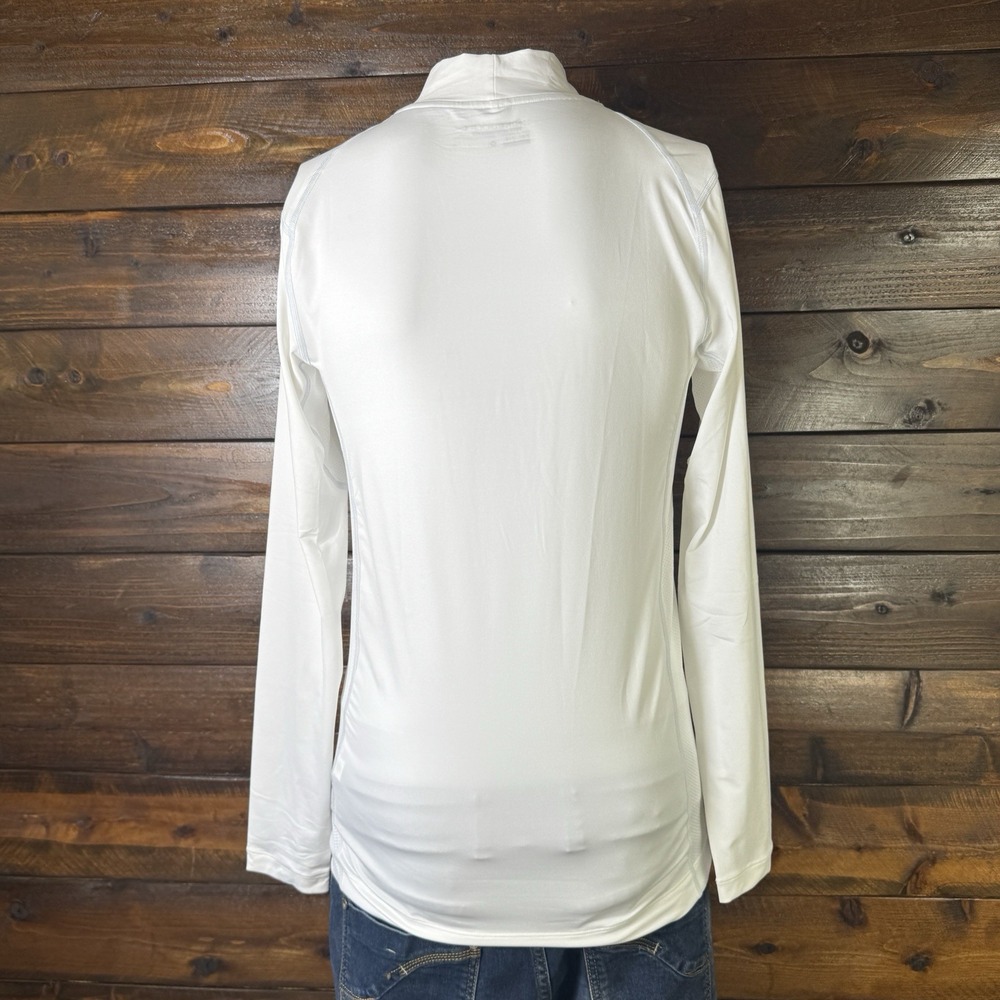Nike Golf Tour Performance Dri Fit Shirt Mens S Mock Neck White Long Sleeve - Picture 6 of 16